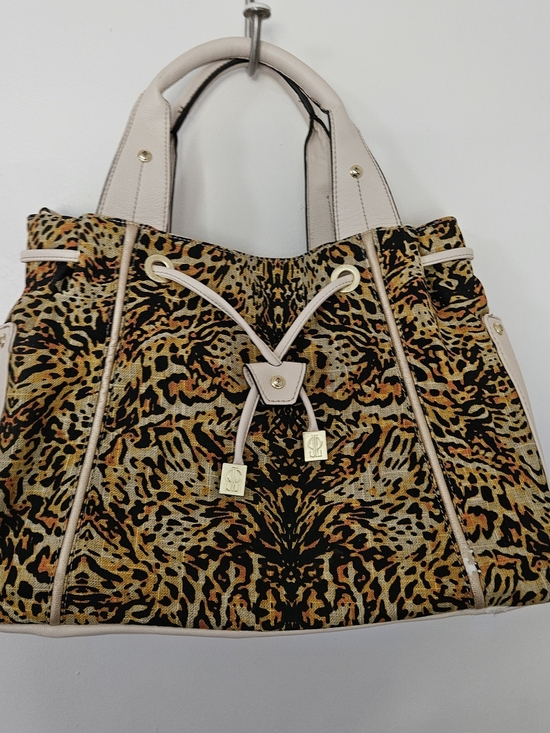 Jennifer Lopez Handbags - JLo Leopard-Print Drawstring Tote Bag with Cream Trim